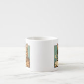 Cool Cat Coffee Retro Style Design for Cat Lovers エスプレッソカップ (正面)