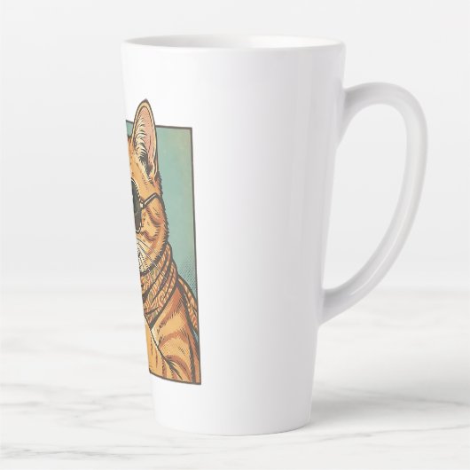 Cool Cat Coffee Retro Style Design for Cat Lovers カフェラテマグ (右)