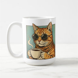 Cool Cat Coffee Retro Style Design for Cat Lovers コーヒーマグカップ