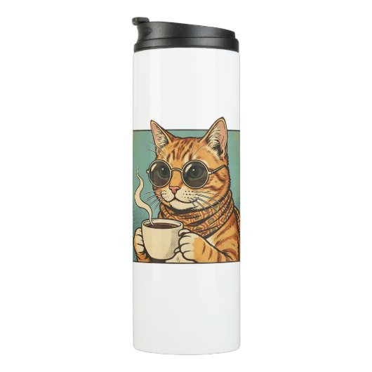 Cool Cat Coffee Retro Style Design for Cat Lovers タンブラー (回転右)