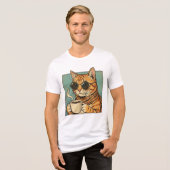 Cool Cat Coffee Retro Style Design for Cat Lovers トライブレンドTシャツ (正面全面)