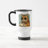 Cool Cat Coffee Retro Style Design for Cat Lovers トラベルマグ (左)