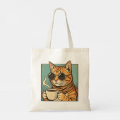Cool Cat Coffee Retro Style Design for Cat Lovers トートバッグ (裏面)