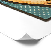 Cool Cat Coffee Retro Style Design for Cat Lovers ポスター (角)