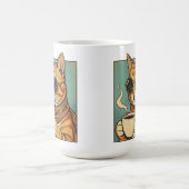 Cool Cat Coffee Retro Style Design for Cat Lovers モーフィングマグカップ (中央)