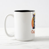 Cool Cat Dad Vibes T-Shirt Retro Style Funny Kitte ツートーンマグカップ (左)