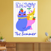 Cool Cat Enjoying the Summer キャンバスプリント (インサイチュ (リビング))