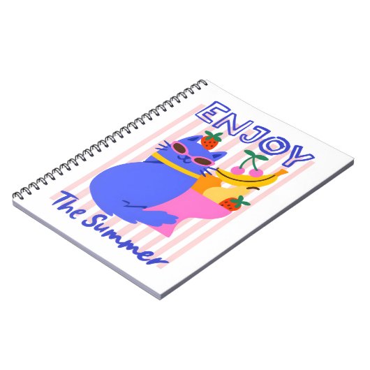 Cool Cat Enjoying the Summer ノートブック (左側)