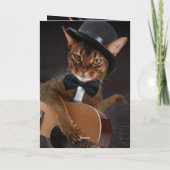 Cool Cat Guitarist – Minimal Elegant Design カード (裏面)
