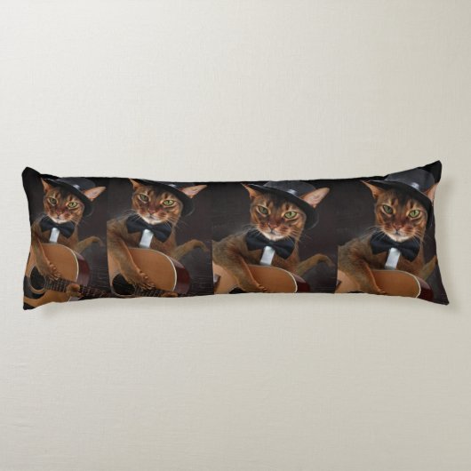 Cool Cat Guitarist – Minimal Elegant Design ボディピロー (裏面)