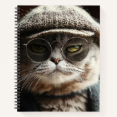 Cool Cat in Glasses Notebook ノートブック (正面)