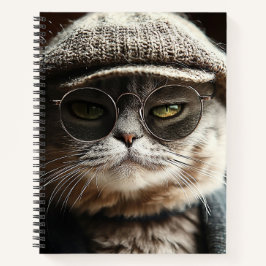 Cool Cat in Glasses Notebook ノートブック