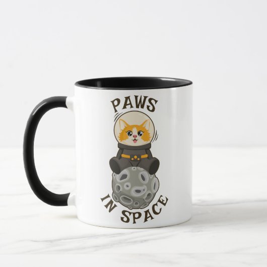 Cool Cat in space Cat Astronaut Cosmic animal Moon マグカップ (左)