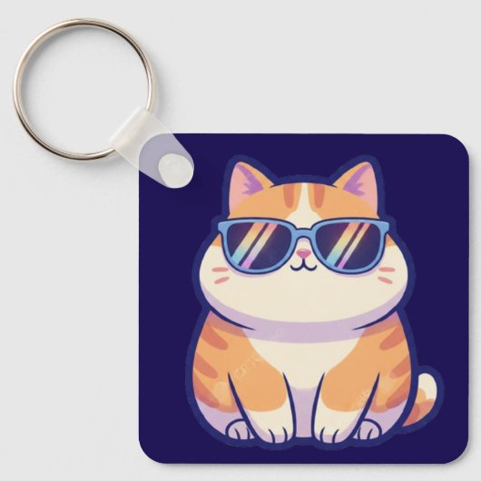 Cool Cat Keychain – Pocket-Sized Personality with  キーホルダー (正面)