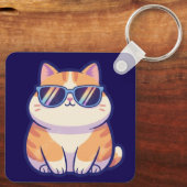 Cool Cat Keychain – Pocket-Sized Personality with  キーホルダー (裏面)