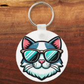 Cool Cat Keychain – Stylish Feline Accessory キーホルダー (裏面)