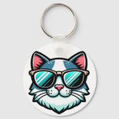 Cool Cat Keychain – Stylish Feline Accessory キーホルダー (裏面)