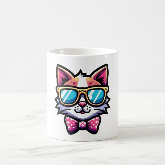 Cool Cat Mug – Quirky Cartoon Coffee Cup コーヒーマグカップ (中央)