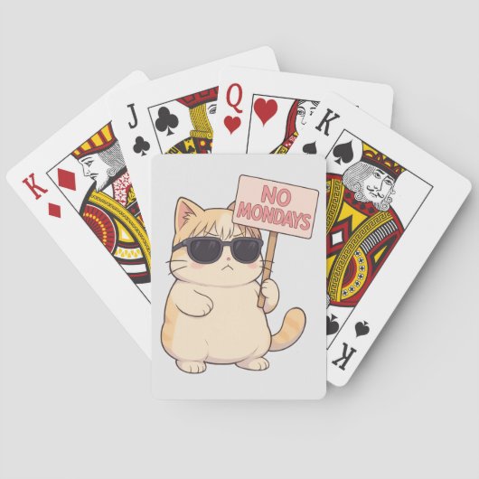 Cool Cat No Mondays Aesthetic Meme トランプ (裏面)