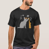 Cool cat plays a saxophone  saxophone tシャツ (正面)