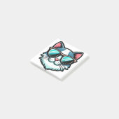Cool Cat Post-it® Notes – Stylish Feline Memo Pads ポストイット (アングル)