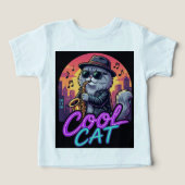 Cool Cat Saxophone – Retro Neon 90s Jazz Cat Desig (デザイン正面)