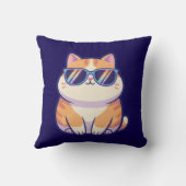 Cool Cat Throw Pillow – Stylish Feline Vibes for Y クッション (裏面)