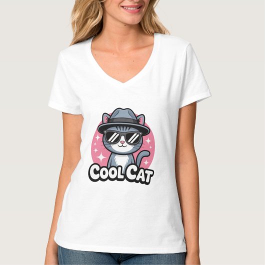 Cool Cat Vibes Tシャツ (正面)