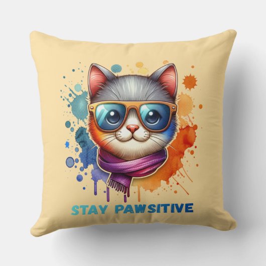 Cool Cat with Glasses クッション (裏面)