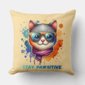 Cool Cat with Glasses クッション (正面)