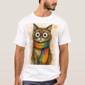 Cool Cat with Glasses Graphic T-Shirt - Funky  Tシャツ (正面)