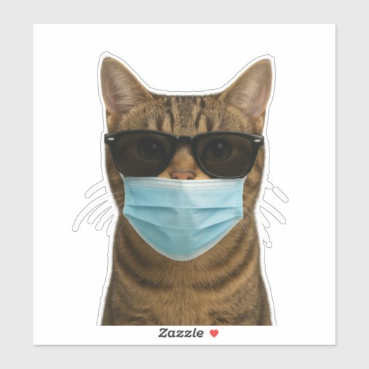 Cool Cat with Shades and Mask シール (シート)