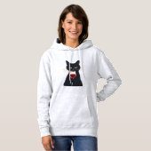 Cool Cat with Shades – Funny Black Cat Hoodie パーカ (正面フル)
