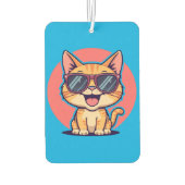Cool Cat with Sunglasses – Cute Funny Kitty Design カーエアーフレッシュナー (裏面)