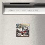 Cool Cats Are Drinking Wine Magnet! マグネット (インサイチュ (食洗機))