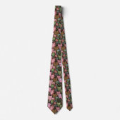Cool Cats Seamless Pattern Tie - ピンクとグリーンの楽しいデザイン ネクタイ (正面)