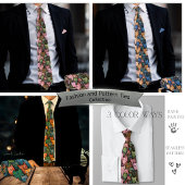 Cool Cats Seamless Pattern Tie - ピンクとグリーンの楽しいデザイン ネクタイ