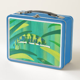 Cool Chameleon Art on Metal Lunch Boxes メタルランチボックス