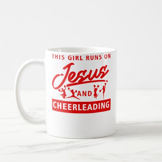 Cool Cheerleader Art For Women Girl Cheerleading J コーヒーマグカップ (左)