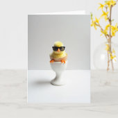 Cool Chick In Shades Photo Card カード (黄色い花)