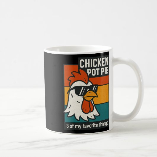Cool Chicken Pot Pie Funny Retro Humor  コーヒーマグカップ (右)