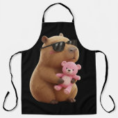 Cool Chill Capybara BBQ Apron with Teddy Bear エプロン (正面)