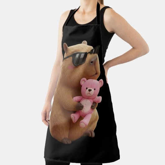 Cool Chill Capybara BBQ Apron with Teddy Bear エプロン (インサイチュ)