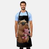 Cool Chill Capybara BBQ Apron with Teddy Bear エプロン (着用した状態)