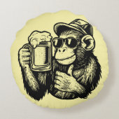 Cool Chimpanzee Beer ラウンドクッション (裏面)