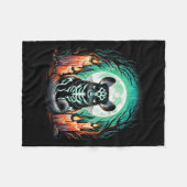 Cool Chinchilla Skeleton Halloween Christmas Birth フリースブランケット (正面(横))