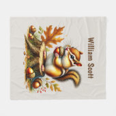 Cool chipmunk lovers add name  フリースブランケット (正面(横))