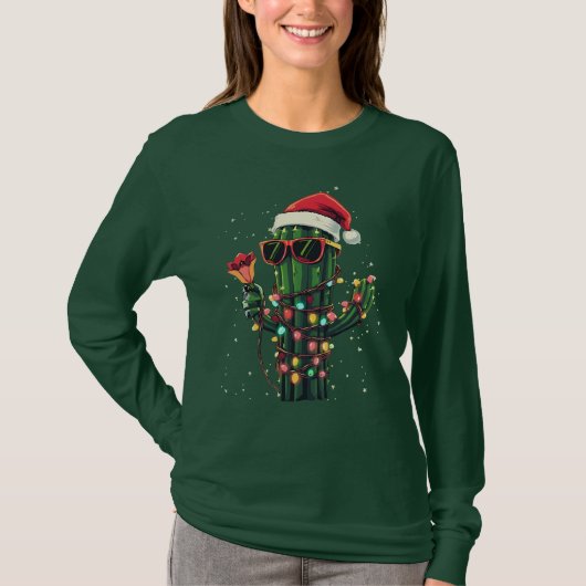 Cool Christmas Cactus with Amaryllis Tシャツ (正面)