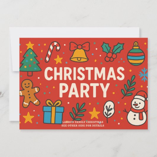 Cool Christmas Party Invite - Holiday Celebration! シーズンカード (正面)