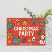 Cool Christmas Party Invite - Holiday Celebration! シーズンカード (スタンド正面)